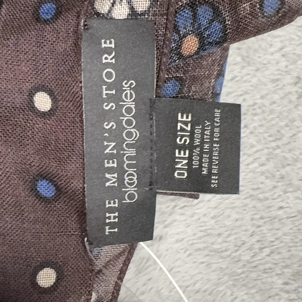The Men's Store Bloomingdale's Scarf Mens Mantero Brown Wool Floral Made Italy
